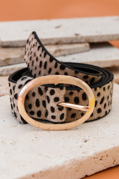 Classic Oval Ring Faux Leather Belt