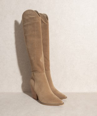 The Clara Suede Tall Cowgirl Boots