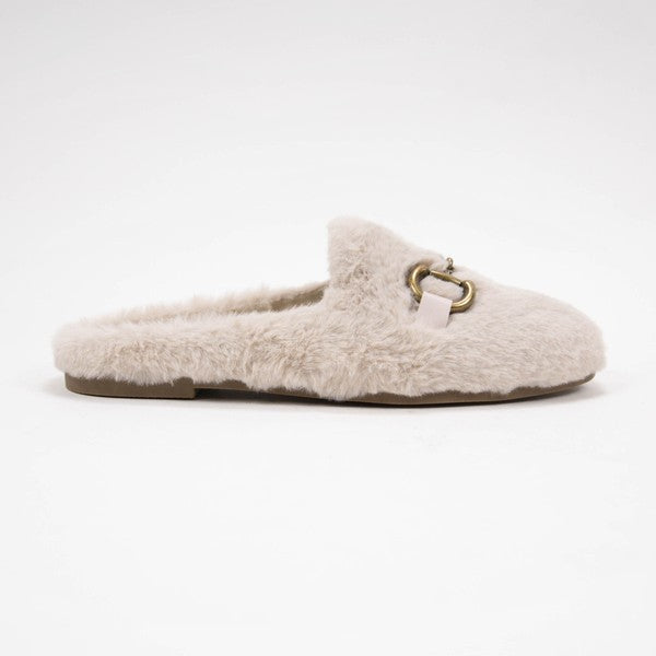 The Etude Fuzzy Slipper Mules