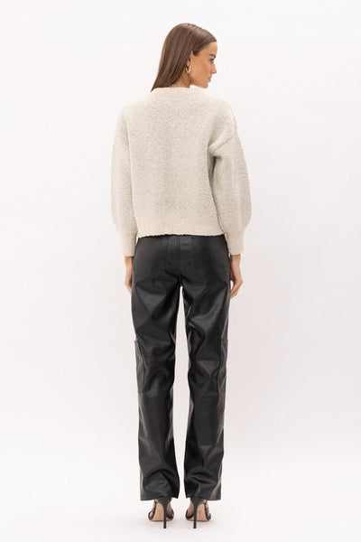 The Lili Off White Flower Detail Knit Sweater