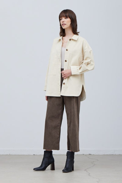 The English Countryside Ecru Corduroy Shacket