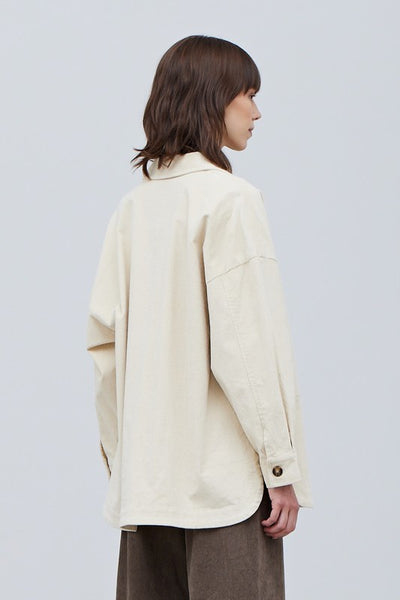 The English Countryside Ecru Corduroy Shacket