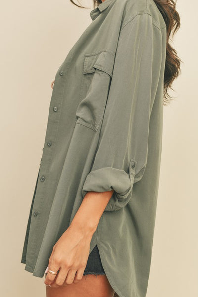 The Olive You Tencil Oversized Shirt