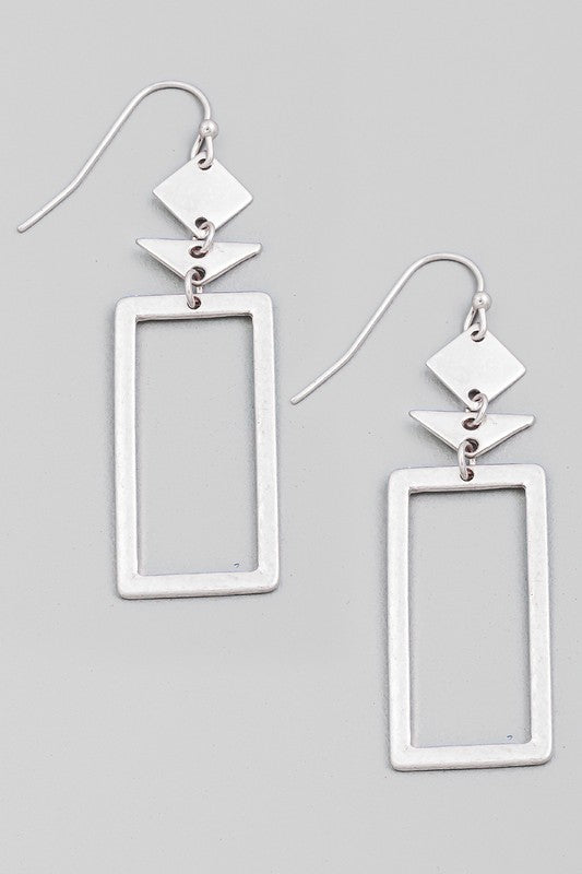 The Matte Rectangle Cutout Drop Earrings