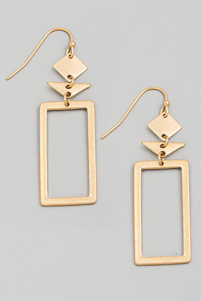 The Matte Rectangle Cutout Drop Earrings