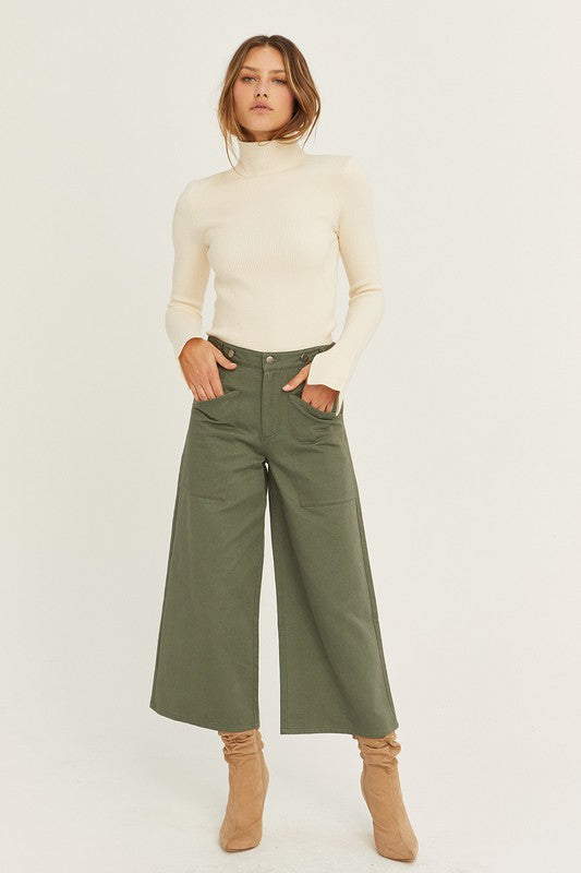 The Elena Culotte Colored Denim Pants