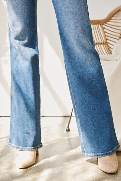 The Holly Ultra High Rise Medium Wash Slim Flared Jeans (Best Seller)