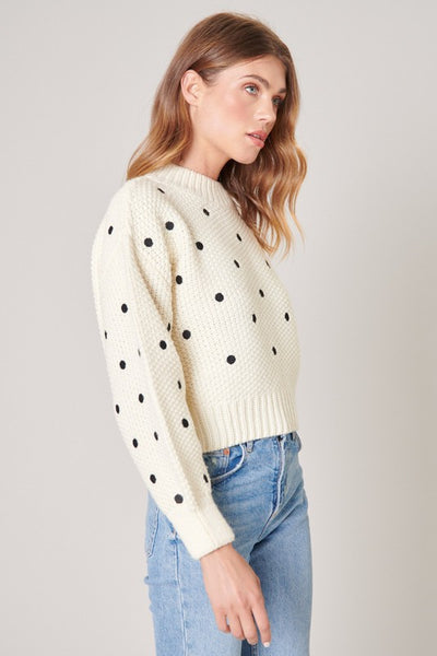 The Minnie Dotted Cropped Knit Sweater