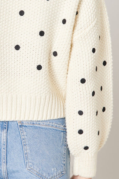 The Minnie Dotted Cropped Knit Sweater
