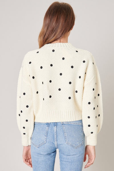 The Minnie Dotted Cropped Knit Sweater