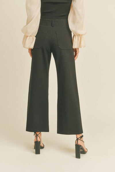 The Picture Perfect Black Ponte Wide Leg Crop Pants