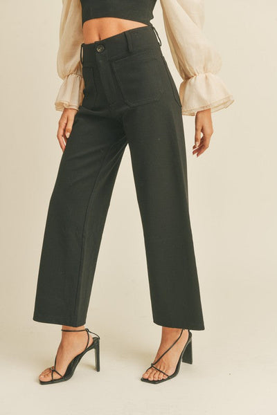 The Picture Perfect Black Ponte Wide Leg Crop Pants