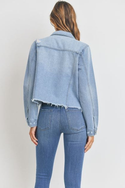 The Topanga Light Wash Distressed Denim Jacket