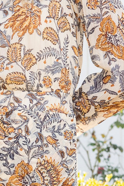 The Harvest Love Printed Mock Neck Mini Dress