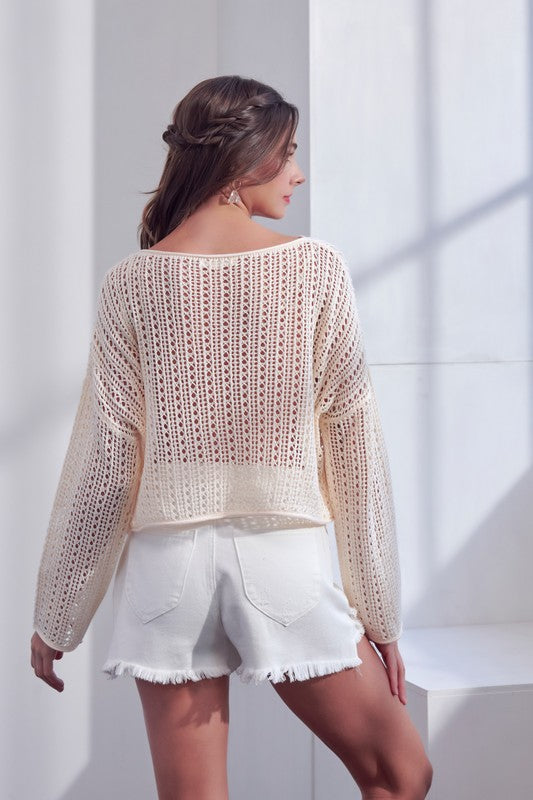 The Sea Breeze Crochet Knit Sweater