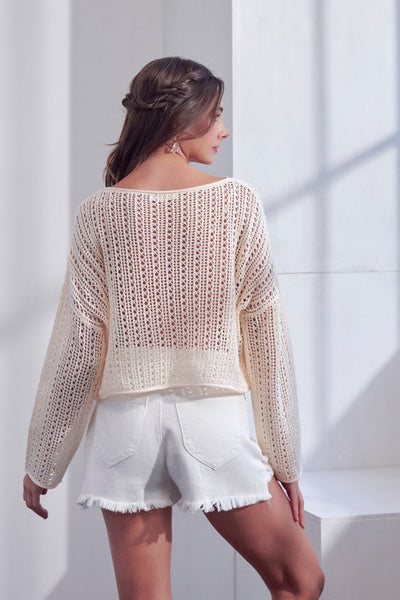 The Sea Breeze Crochet Knit Sweater