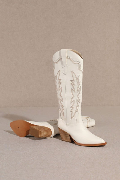 The Indigo White Cowgirl Boots