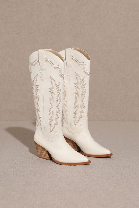 The Indigo White Cowgirl Boots