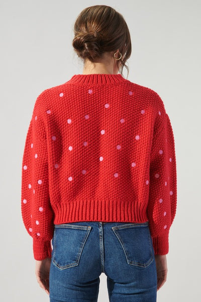 The Minnie Dotted Cropped Knit Sweater