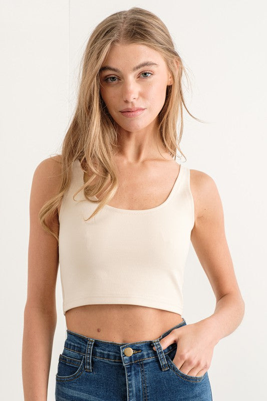 The Ponte Basic Crop Tank Top