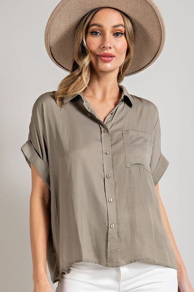 The Coastal Sage Button Up Top