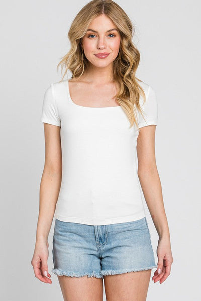 The Essential Double Layer Square Neck Tee