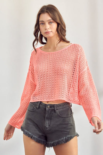 The Sea Breeze Crochet Knit Sweater
