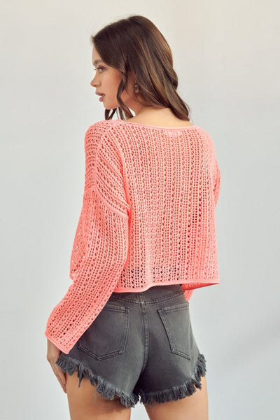 The Sea Breeze Crochet Knit Sweater