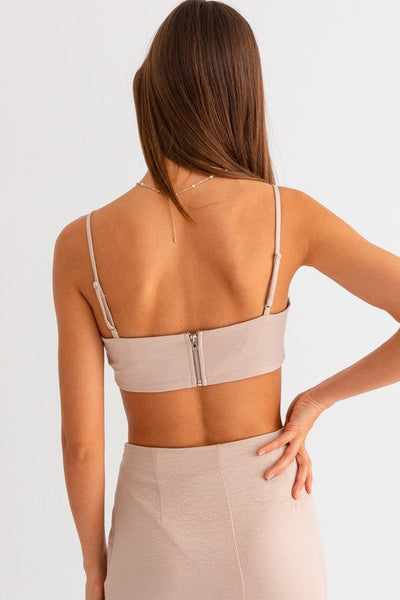 The Charlie Taupe Cropped Cami Top