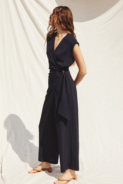 The Walk This Way Indigo Side Buckle Jumpsuit