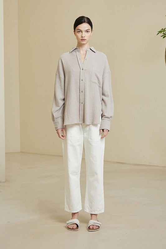 The Hazy Shade of Winter Gauze Button Up Shirt