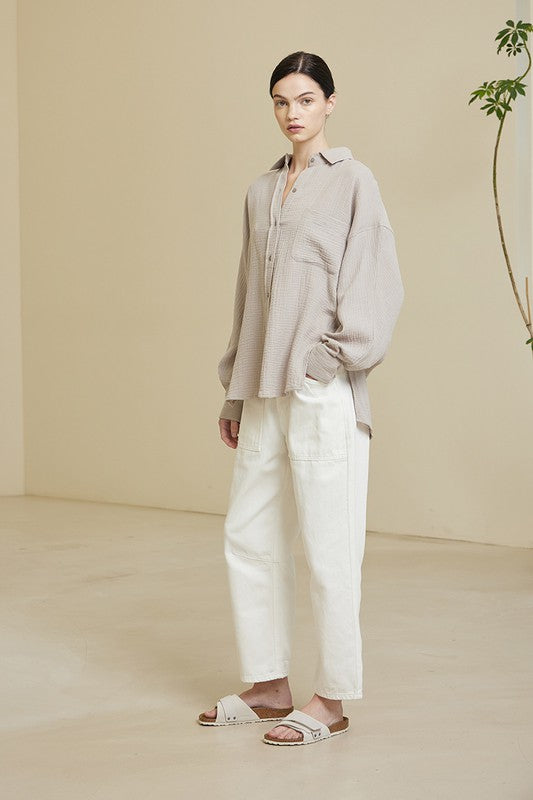 The Hazy Shade of Winter Gauze Button Up Shirt