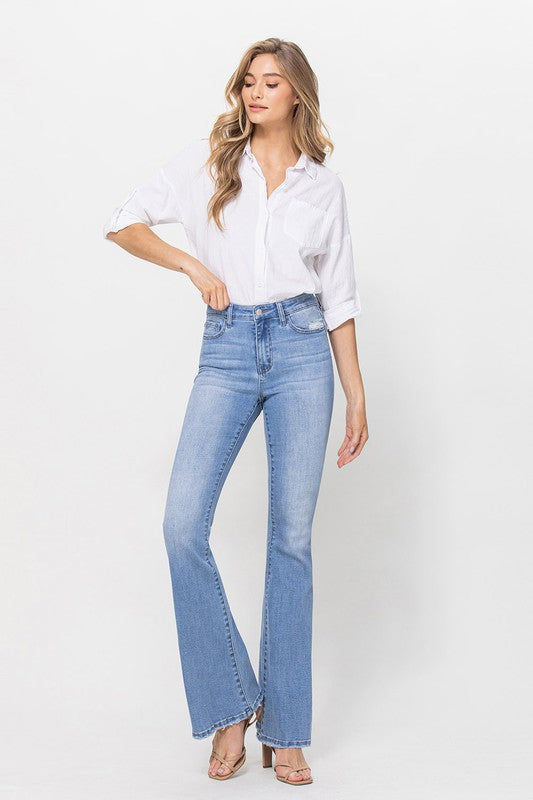 The Fiona High Rise Long Flare Jeans