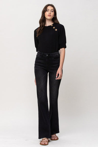 The Sun Affair Black High Rise Flare Jeans