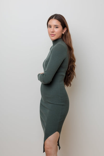 The Best Thing Ribbed Mock Neck Sweater Dress