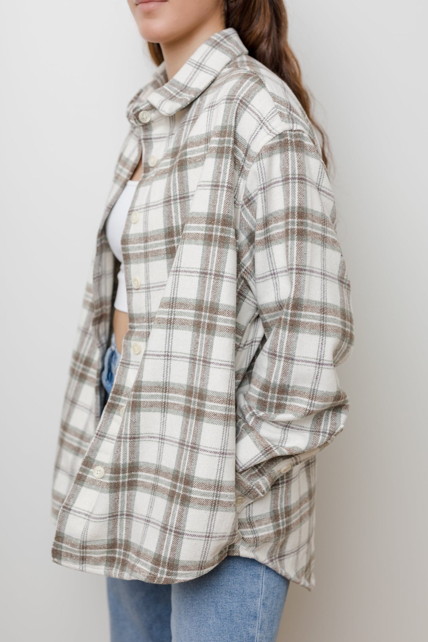 The Perfectly Plaid Ivory Shacket