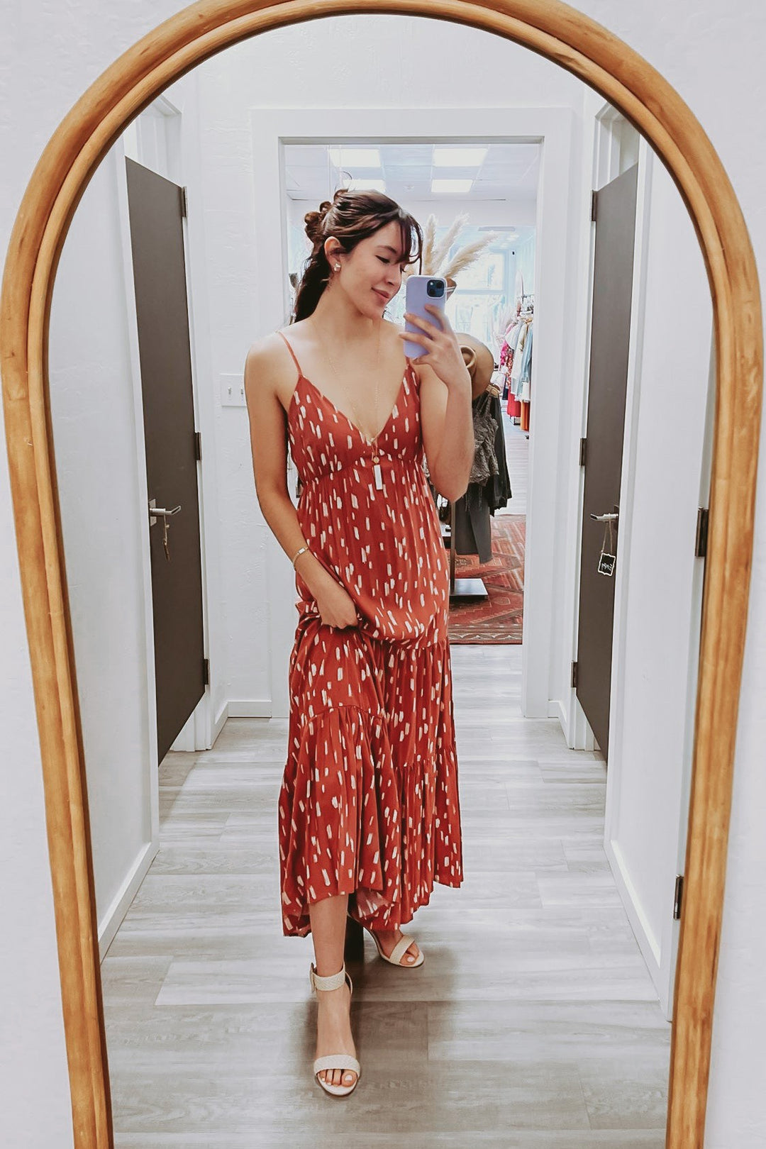 The Tuscan Rust Tiered Maxi Dress