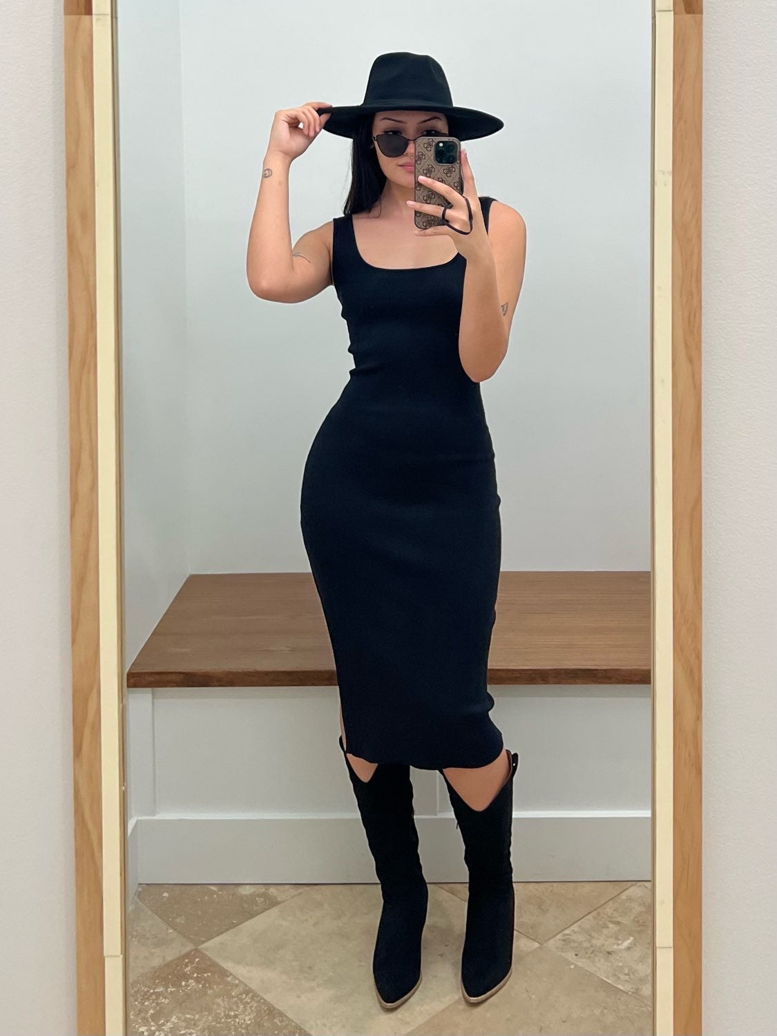 The Hip To Be Square Bodycon Midi Dress