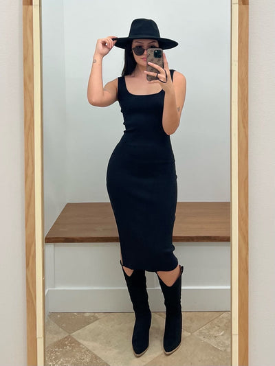 The Hip To Be Square Bodycon Midi Dress