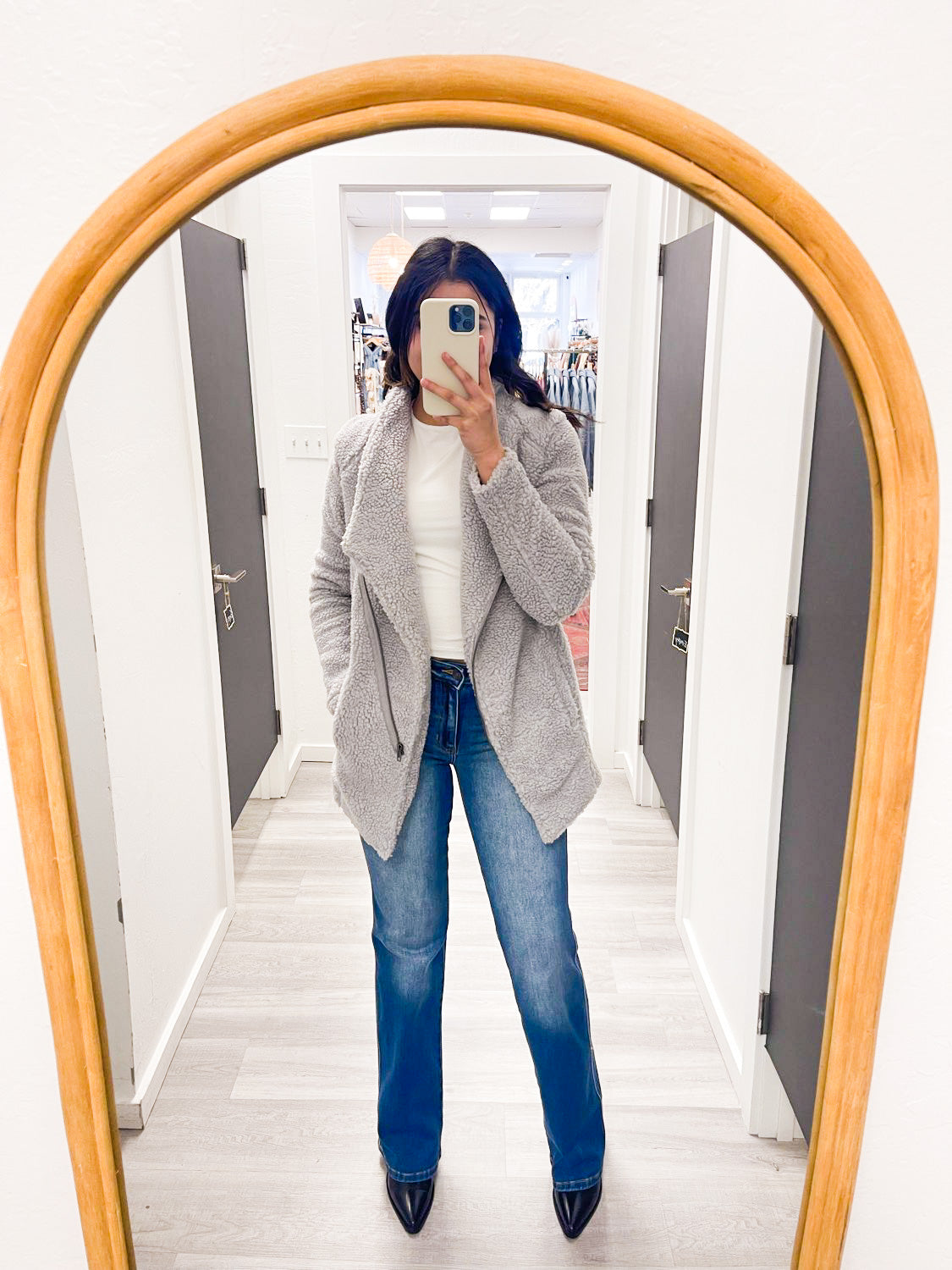 The Galway Grey Asymmetrical Fleece Jacket