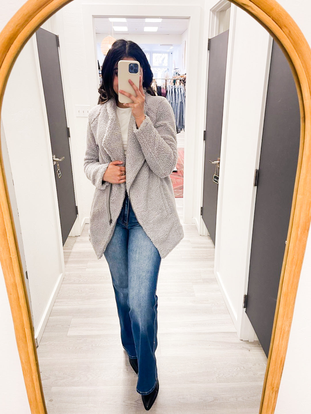 The Galway Grey Asymmetrical Fleece Jacket