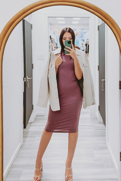 The Ariella Fitted Knit Sleeveless Midi Dress