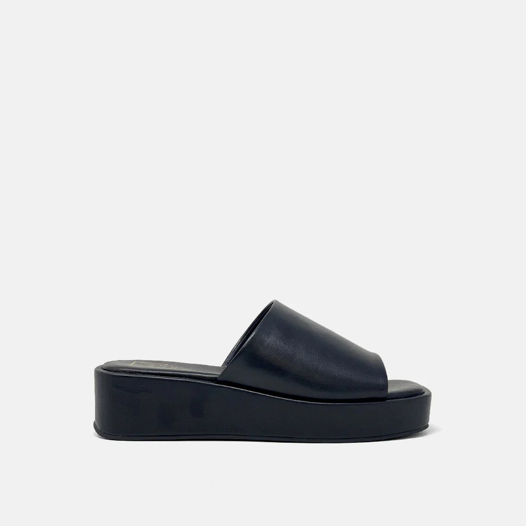 The Lourdes Black Leather Platform Shoes