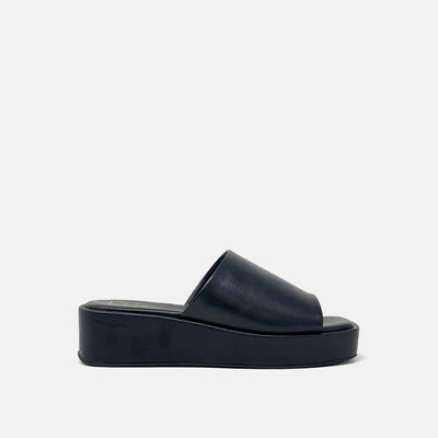 The Lourdes Black Leather Platform Shoes