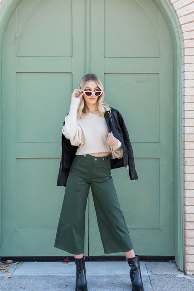 The Elena Culotte Colored Denim Pants