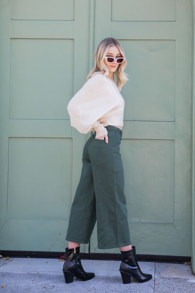 The Elena Culotte Colored Denim Pants