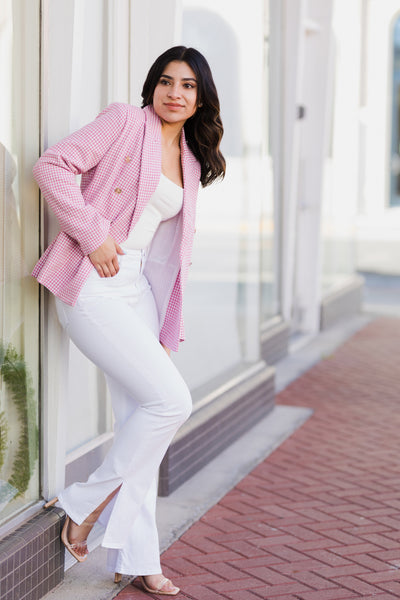 The Pretty In Pink Houndstooth Blazer