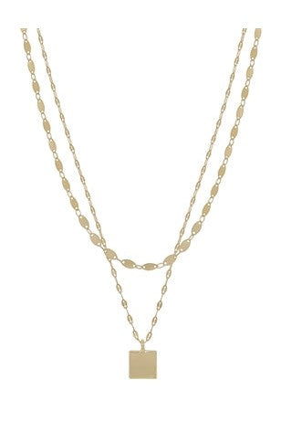 The Square Layered Oval Chain Necklace
