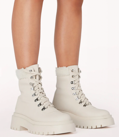 The Ferria Cream Sherling Boot by Billini