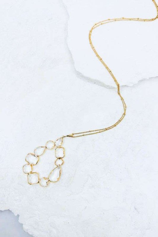 The Teardrop Mixed Shape Glass Pendant Necklace